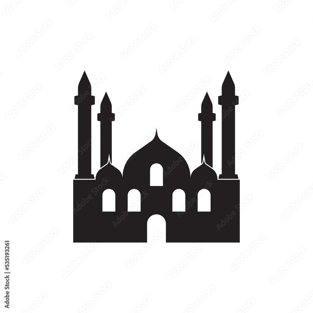 mosque icon, isolated, white background