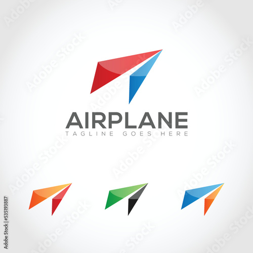 Airplane Logo template design Free Vector