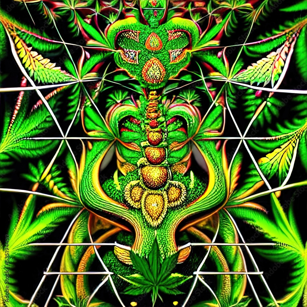 illustration abstract cannabis trip
