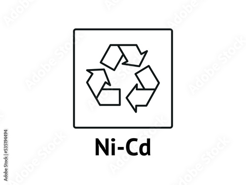 Batteries Recycling codes. Recycling symbol on an isolated background. Mobius strip. Special icon for sorting and recycling. Secondary use. Vector illustration for Packaging. 