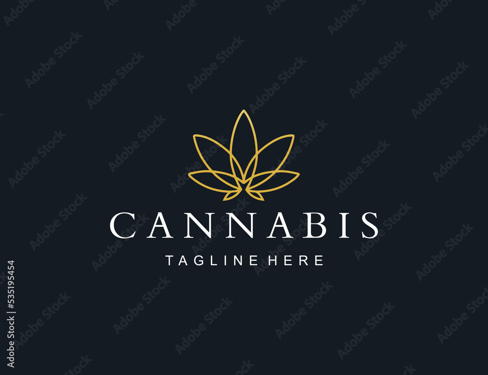 Luxury cannabis logo vector