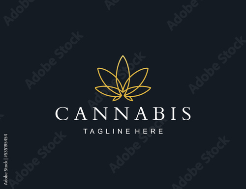 Luxury cannabis logo vector