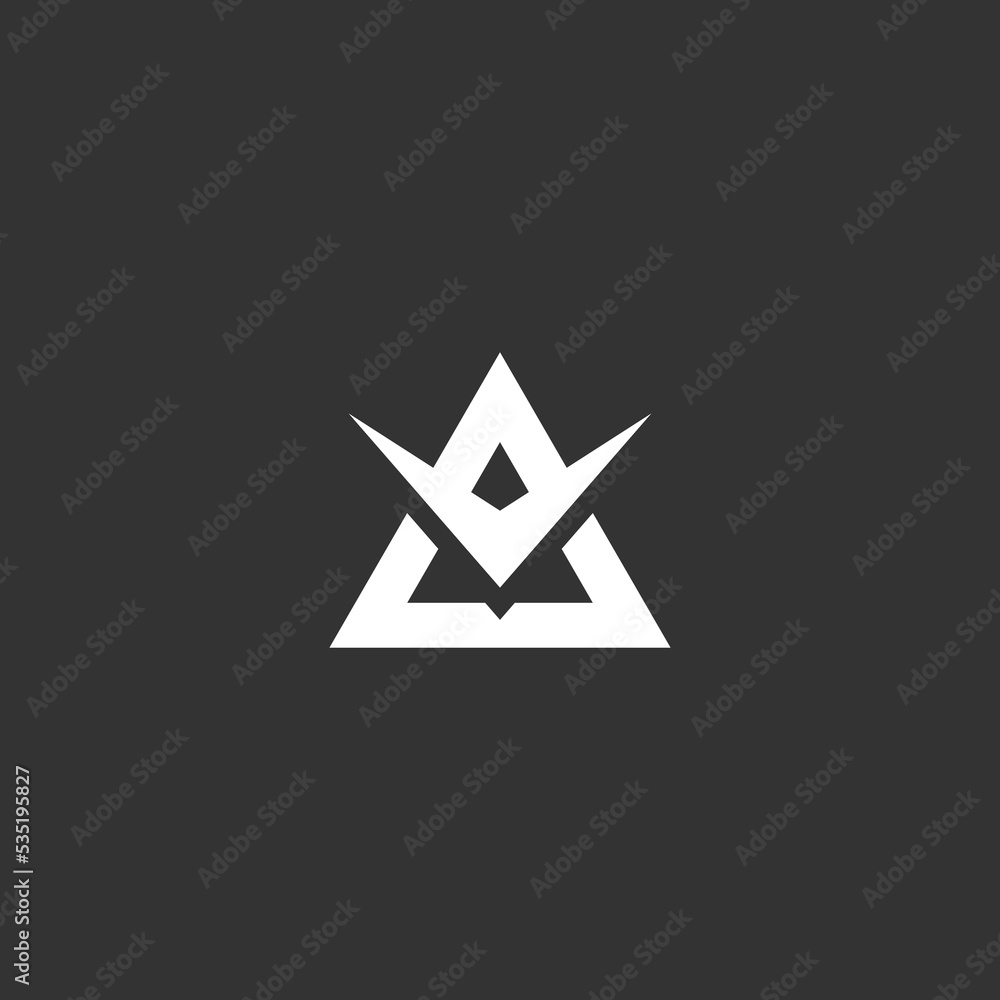 Bold and a bit abstract letter a logo design. Initial a on a triangle geometric icon isolated on dark background. Bold and a bit abstract letter a logo design. Initial a on a triangle geometric icon isolated on dark background.