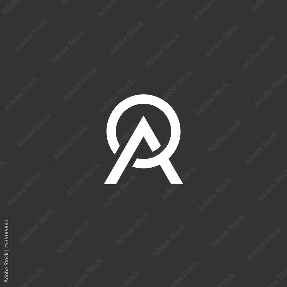 Letter a logo design concept. Bold initial a with circular graphic icon isolated on dark background vector illustration. Letter a logo design concept. Bold initial a with circular graphic icon isolated on dark background vector illustration.