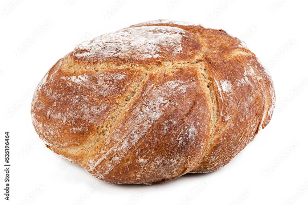 fresh bread isolated on the white background