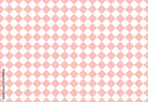 Pink and white Checkered diamond background seamless pattern. Vector illustration