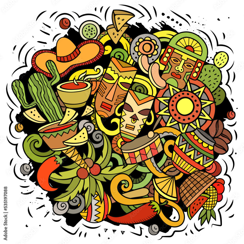 Latin America cartoon vector illustration