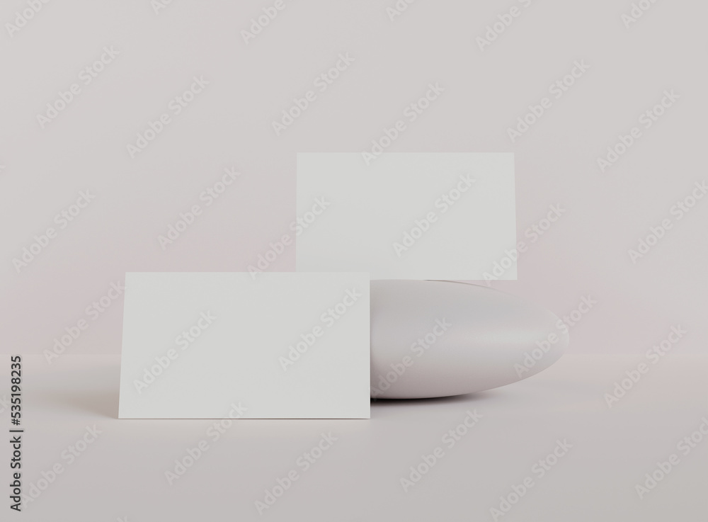 3D blank business cards. Mockup scene. Template for branding identity. 3D rendering. 3D blank business cards. Mockup scene. Template for branding identity. 3D rendering.