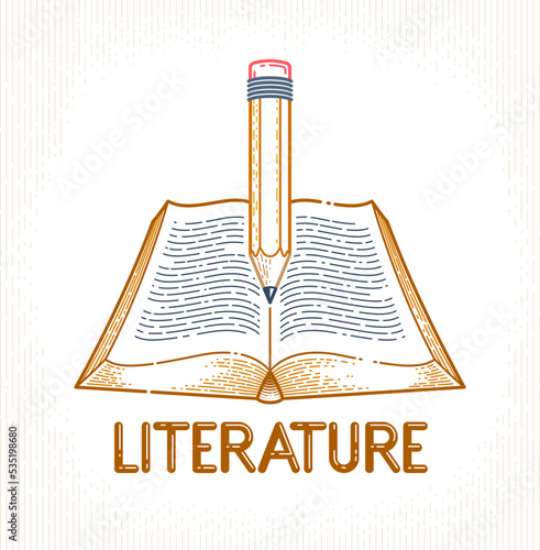 Vintage book and pencil edu...
