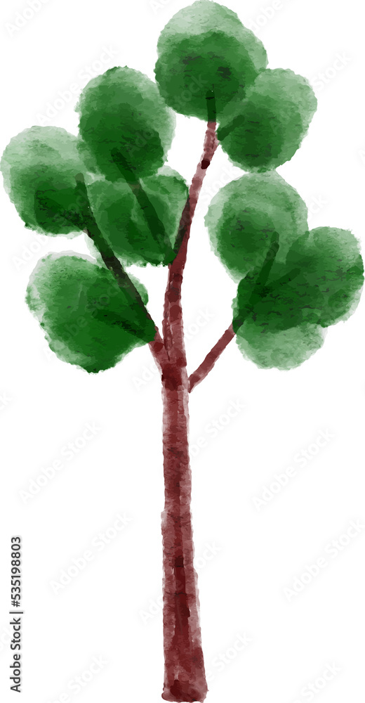 Naklejka premium Watercolor Tree Element 