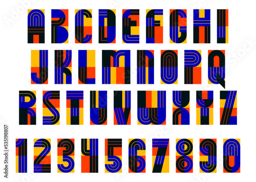 Geometric modern font vecto...