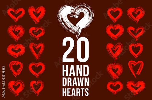 Hand drawn hearts vector lo...