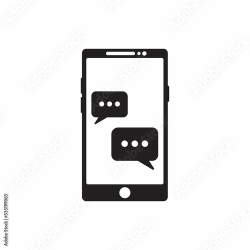 Chat on smartphone icon