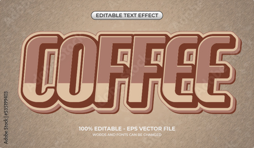 Vintage retro text effect. Editable cafe text effect. Simple and minimalist style