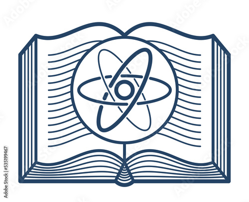 Open book with atom vector ...