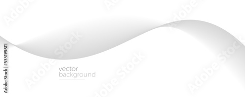 Smooth flow of wavy shape with gradient vector abstract background, light grey design curve line energy motion, relaxing image or technology.