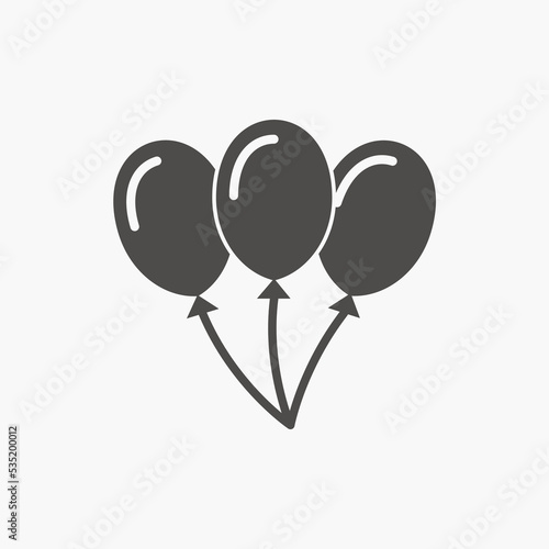 helium balloon icon vector isolated. celebrate, holiday, birthday, party symbol	