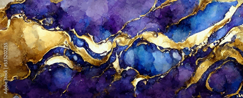 abstract blue violet and gold glitter color horizontal, background, banner