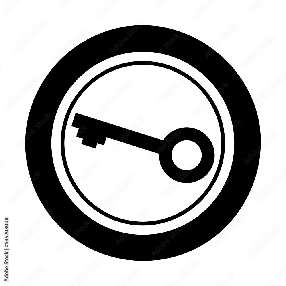 Icon Key shape. Gambling symbol, object. Vector illustration