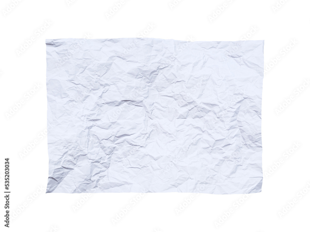 Crumpled white poster paper texture isolated on transparent Crumpled white poster paper texture isolated on transparent