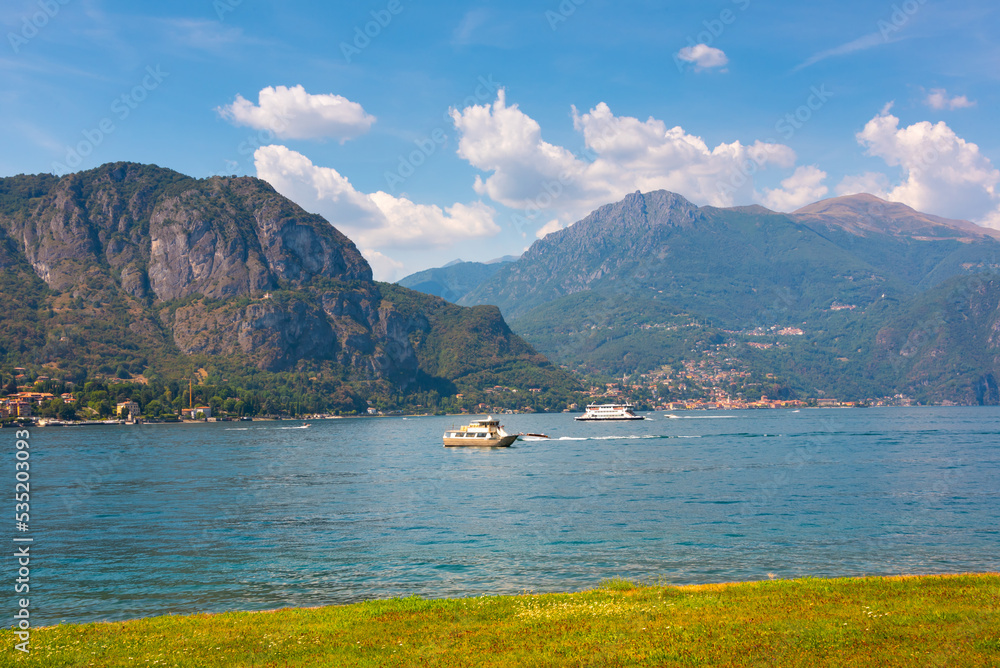 Beautiful view of lake Como, Italy in summer, famous tourism destination