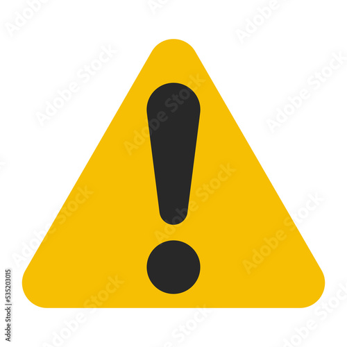 Triangle yellow icon, danger symbol sign, alert exclamation point attention