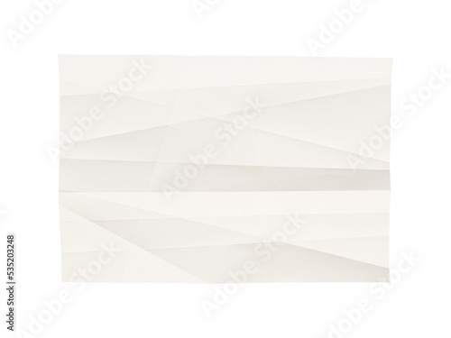 White paper creased poster isolated on transparent