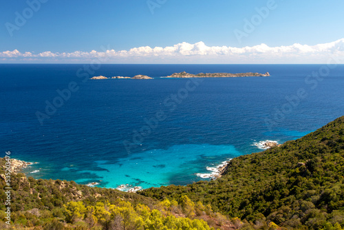 Serpentara island seen from the south east coast of Sardinia photo