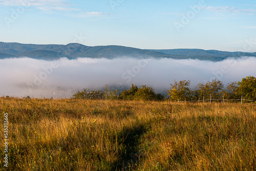 Morning mist in Zebeg  ny during September 