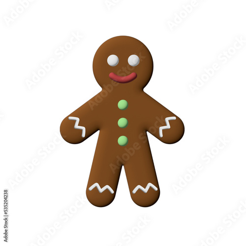 Gingerbread man with icing. Happy funny sweet cookie. Ginger bread biscuit stock illustration. isolated homemade sweets for children