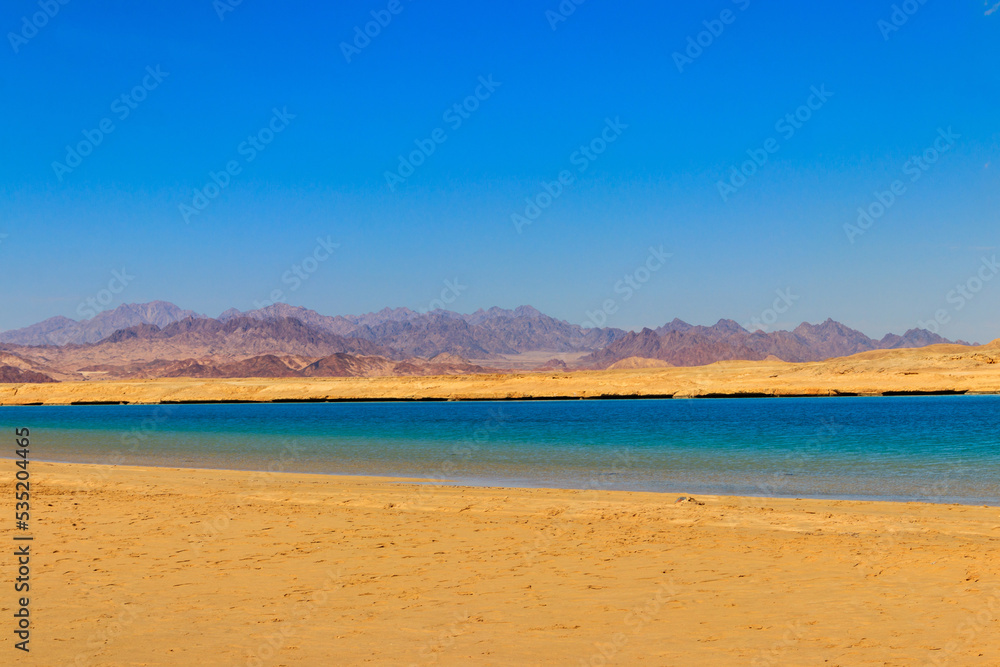 Beautiful lake in Ras Mohammed national park, Sinai peninsula in Egypt