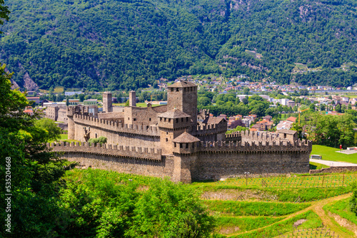 Montebello Castle in Bellinzona, Switzerland. UNESCO World Heritage Site photo