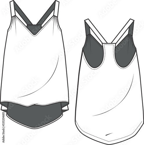 illustration of sleeveless t-shirt