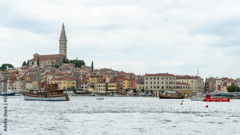 The old Town of Rovinj with the Church of St. Euphemia The old Town of Rovinj with the Church of St. Euphemia