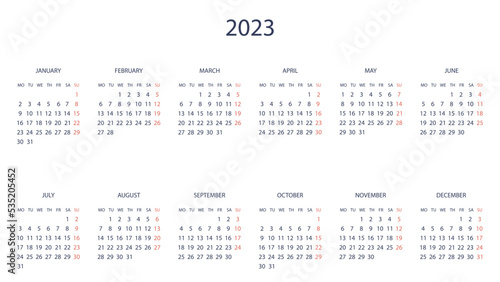 calendar for 2023