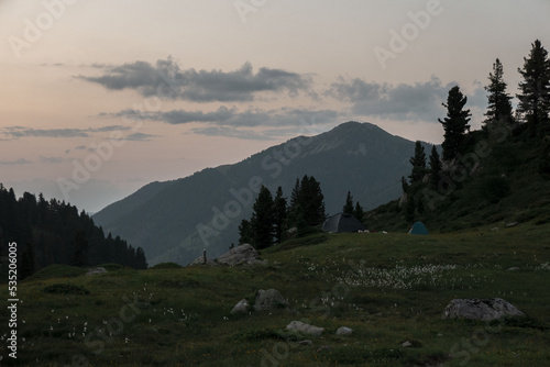 sunset in the lagorai italian alps