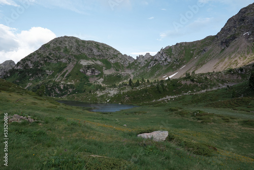 stunning lake in the italian alps