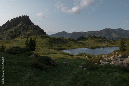 stunning lake in the italian alps