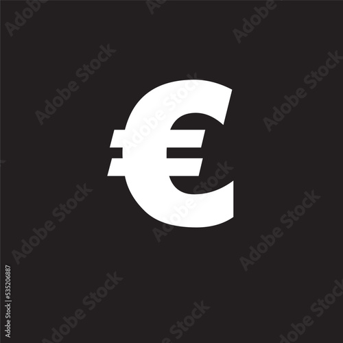 euro sign on black
