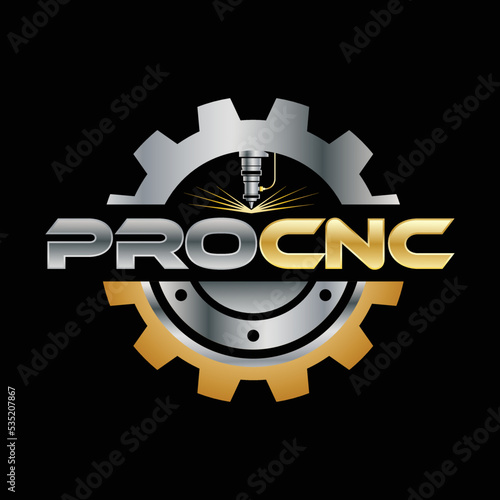 Professional CNC Machine Business Logo Design Template