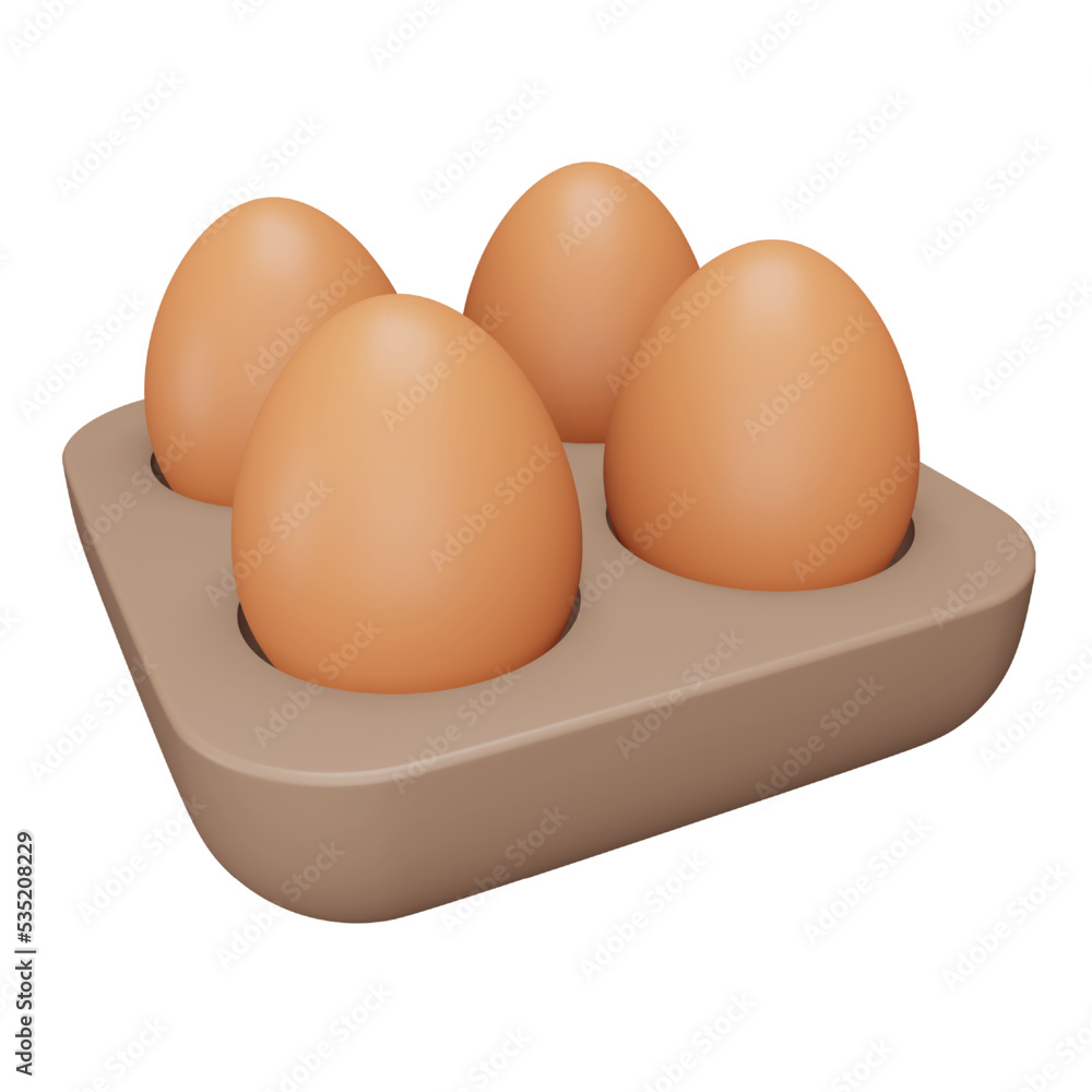 Egg tray 3d rendering isometric icon. Egg tray 3d rendering isometric icon.