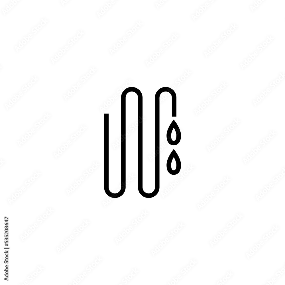 Underfloor heating line icon isolated on white background Underfloor heating line icon isolated on white background
