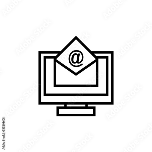 Online letter line vector icon
