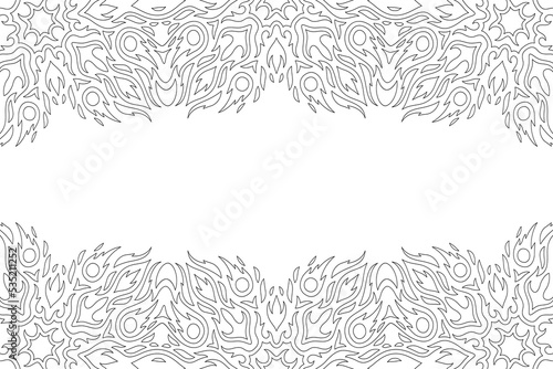 Line art for coloring book with fire border