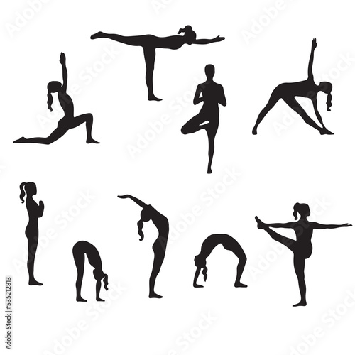 set of Yoga poses