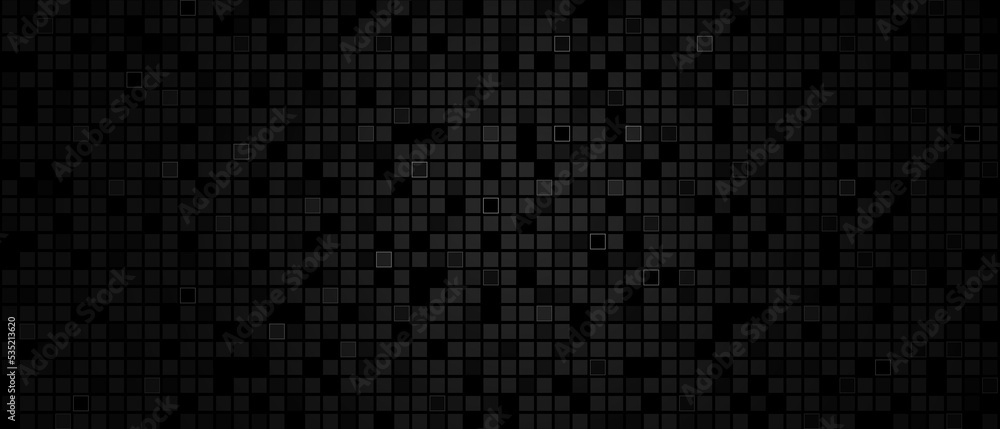 Black abstract background with transparent squares concept Black abstract background with transparent squares concept