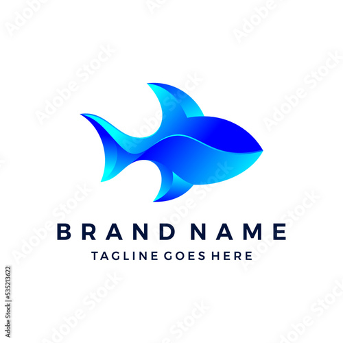 Fish logo colorful design, Modern Logo with Golden Ratio Logo icon vector illustration © ellistya