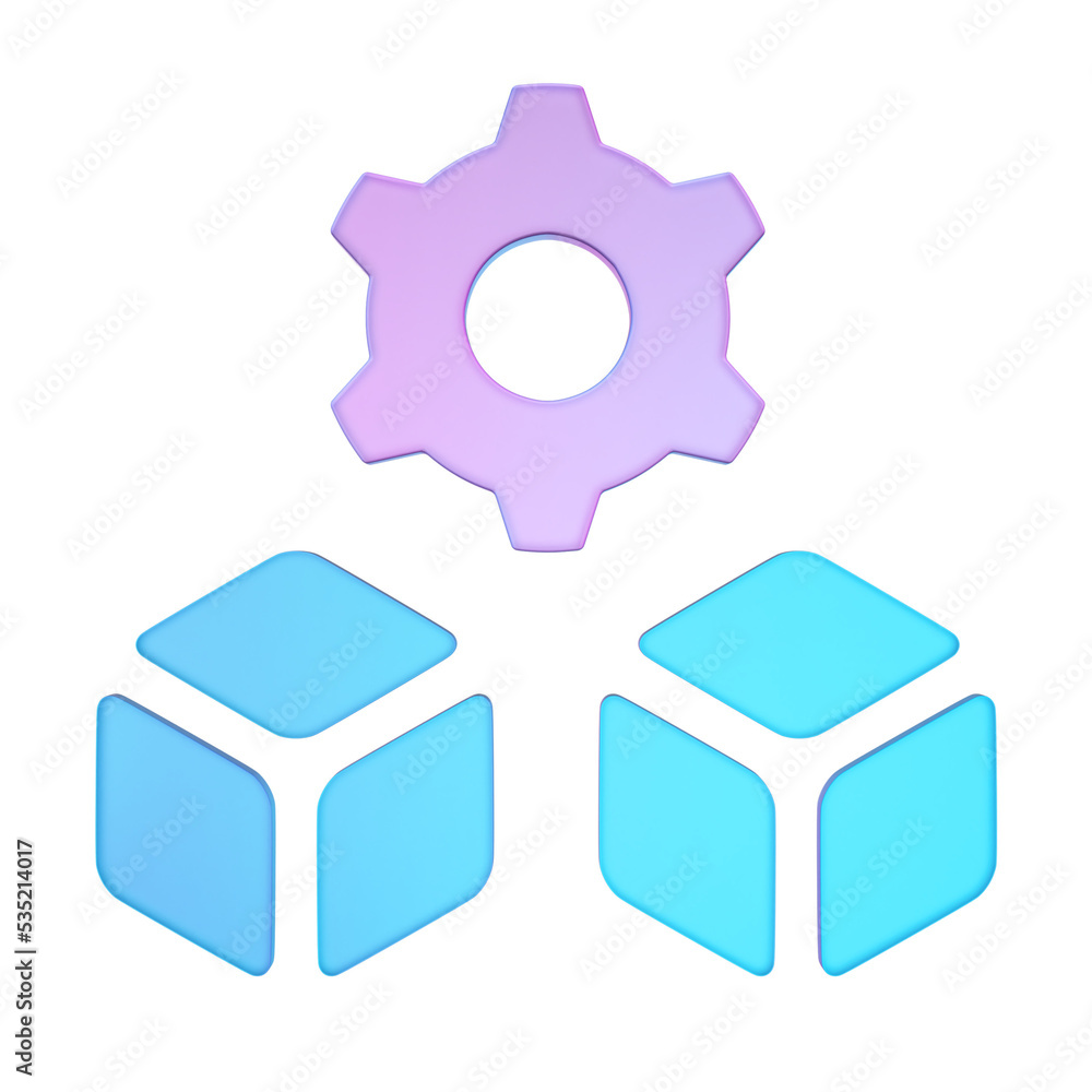 Obraz premium blockchain settings 3d render