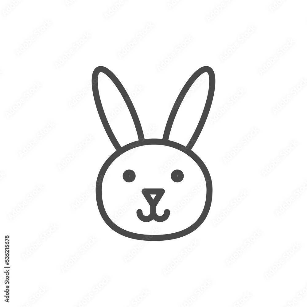 Bunny head icon, Thanksgiving related vector. Rabbit vector icon on white background. Flat vector rabbit icon symbol sign from modern animals collection for mobile concept and web apps design. Bunny head icon, Thanksgiving related vector. Rabbit vector icon on white background. Flat vector rabbit icon symbol sign from modern animals collection for mobile concept and web apps design.