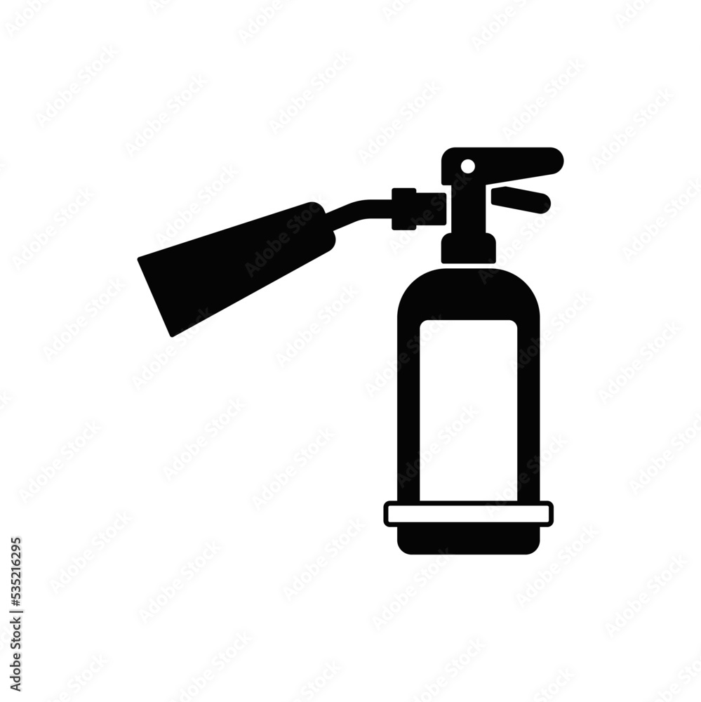 extinguisher icon in black flat glyph, filled style isolated on white background extinguisher icon in black flat glyph, filled style isolated on white background